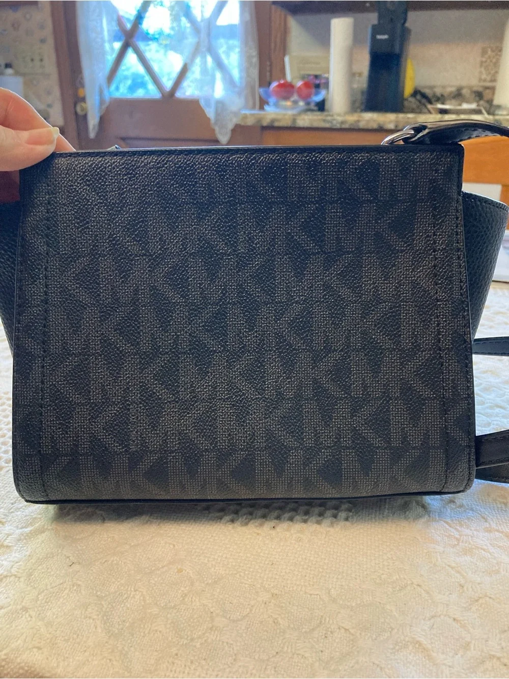 Michael Kors NWOT Freya Satchel Crossbody Bag with Silver-Tone MK Logo.